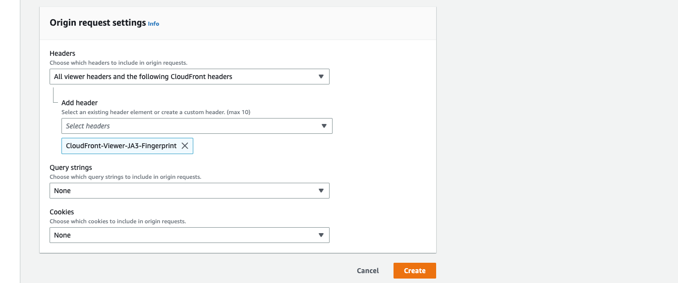 CloudFront - adding header to origin request policy