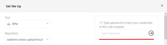 Typing in the credentials