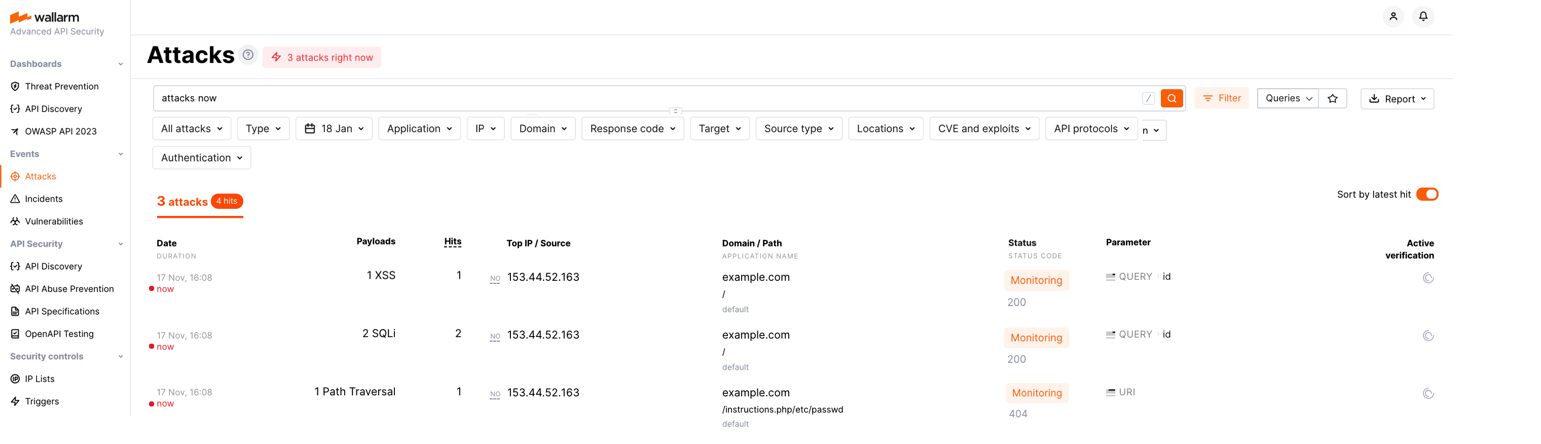 Three malicious payloads in UI