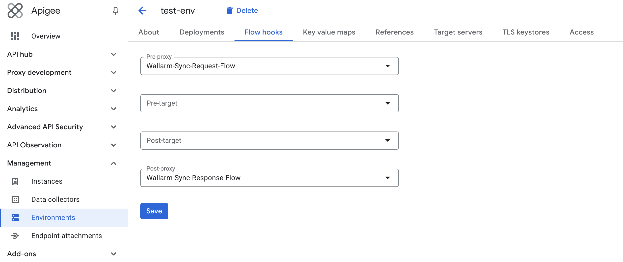 Flow hooks for environment in Apigee